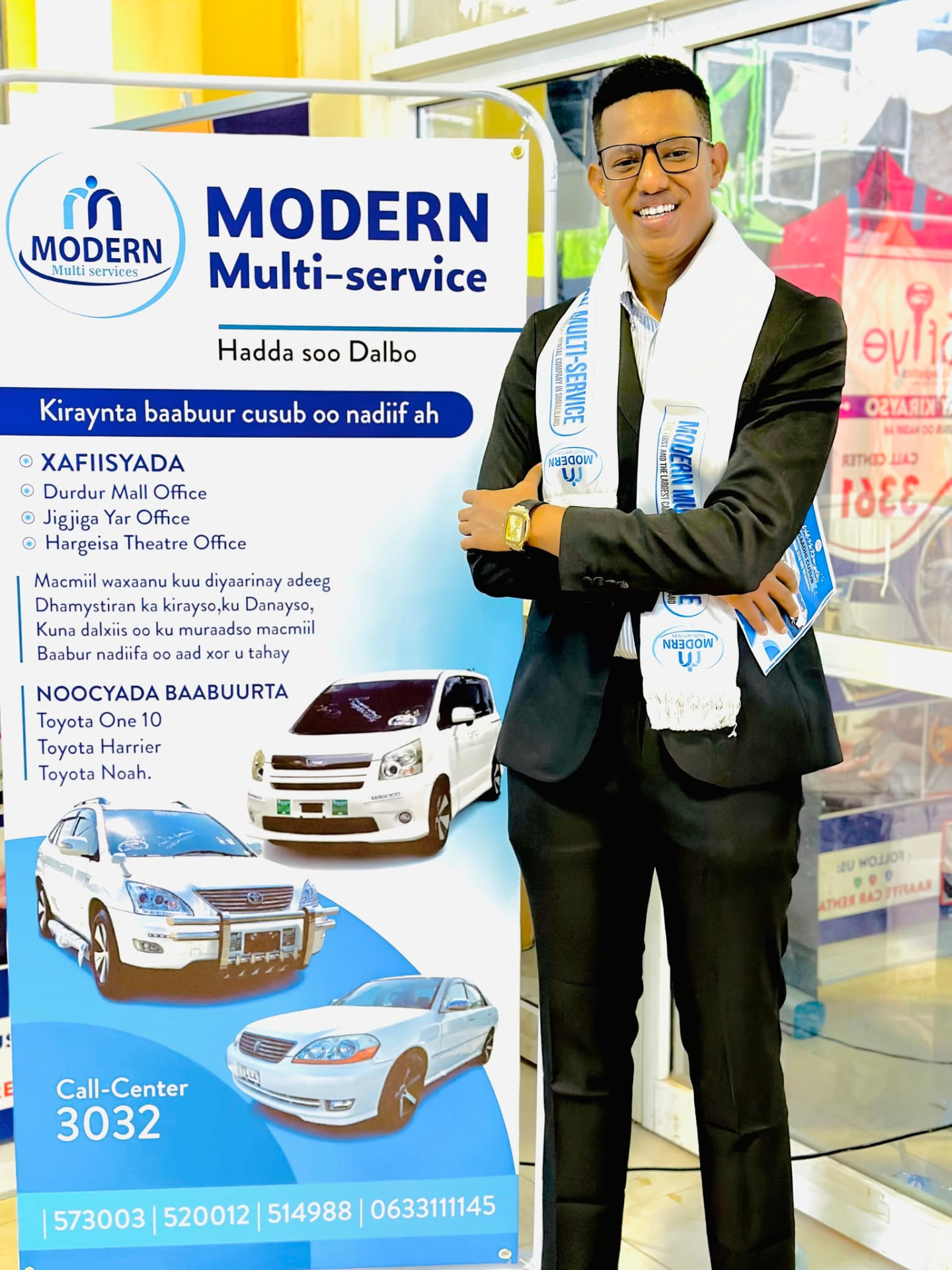 Khaalid Abdirahman, CEO & Founder of Modern Multi Services, in Hargeisa